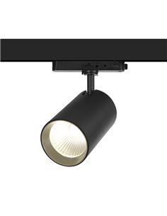 Lámpara de carril trifásico Tent – FORLIGHT – Foco blanco o negro de aluminio, LED 3000K o 4000K