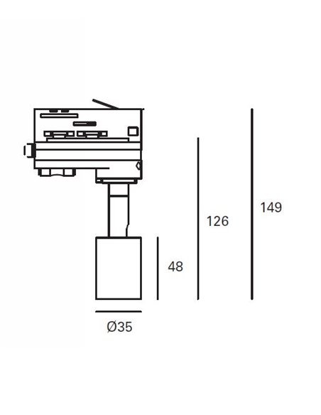 Lámpara de carril trifásico Key – FORLIGHT – Foco orientable moderno blanco, GU10 