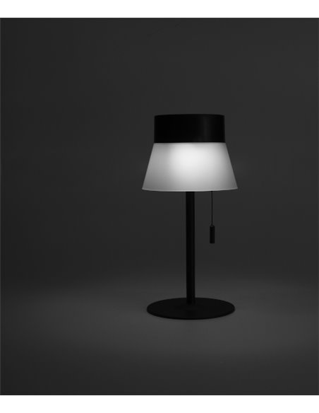 Lámpara de mesa de exterior Deco – FORLIGHT – Lámpara solar negra, LED regulable 3000K, USB