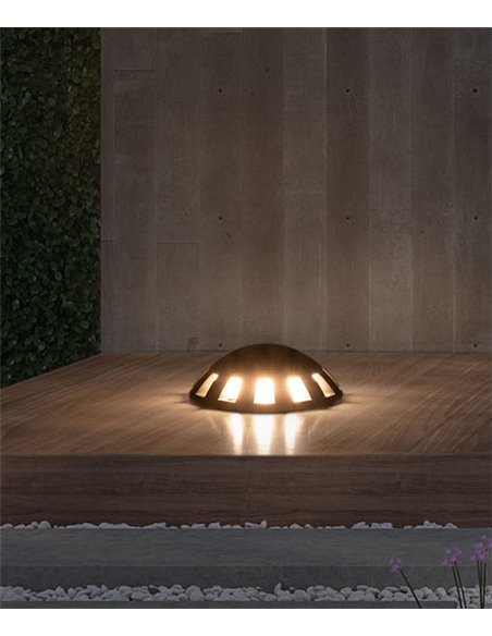 Lámpara de suelo de exterior Up – FORLIGHT – Aluminio antracita, LED 3000K, Diámetro: 15 cm
