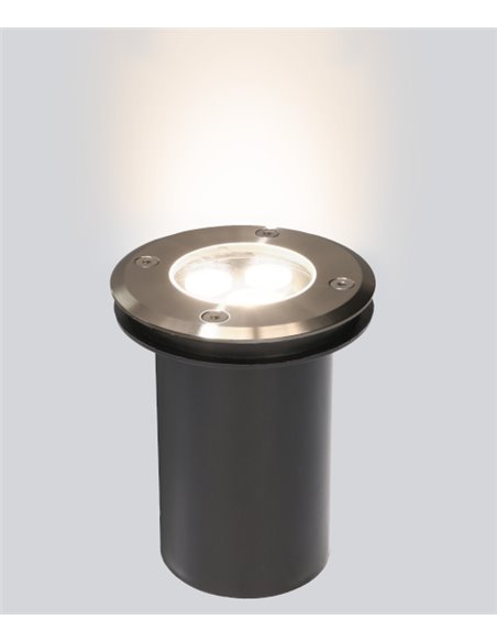 Lámpara de exterior para suelo Ringo – FORLIGHT – Foco de acero inoxidable, LED 3000K o 4000K, Diámetro: 11 cm