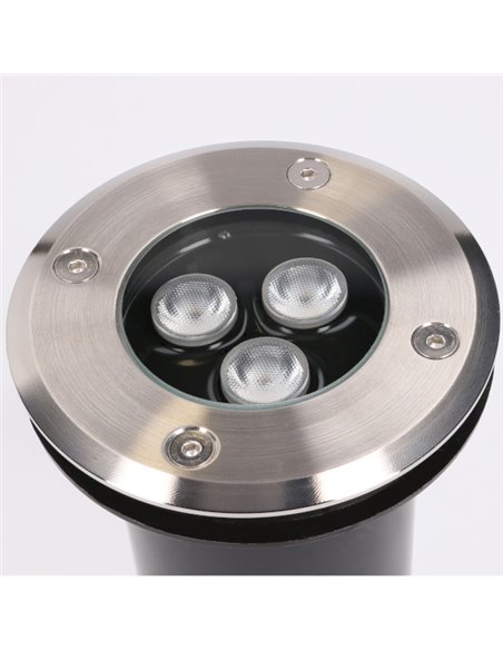 Lámpara de exterior para suelo Ringo – FORLIGHT – Foco de acero inoxidable, LED 3000K o 4000K, Diámetro: 11 cm