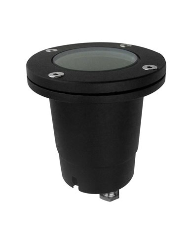 Lámpara de exterior para suelo Tidian – FORLIGHT – Foco negro GU10, Apto para ambientes salinos, Diámetro: 9,8 cm