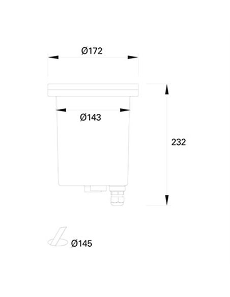 Lámpara de exterior para suelo Tidian – FORLIGHT – Foco negro E27, Apto para ambientes salinos, Diámetro: 17,2 cm