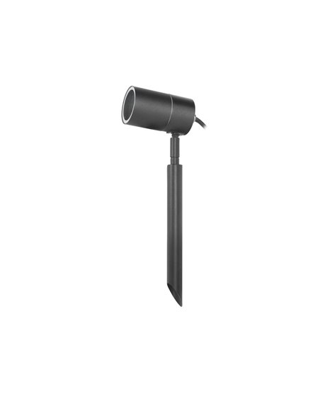 Proyector de exterior para suelo Pixa - FORLIGHT - Lámpara de acero inoxidable negra, GU10, Altura: 40,5 cm