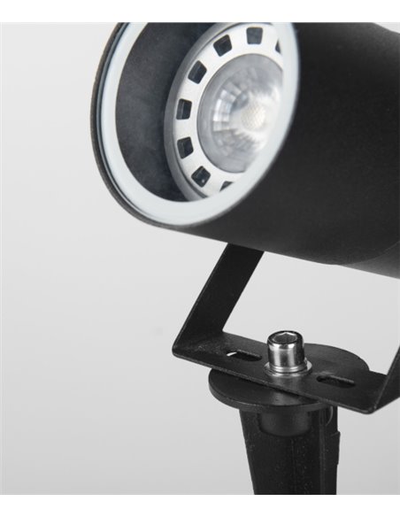 Lámpara estaca de exterior Hit – FORLIGHT – Proyector de aluminio negro, GU10 IP65