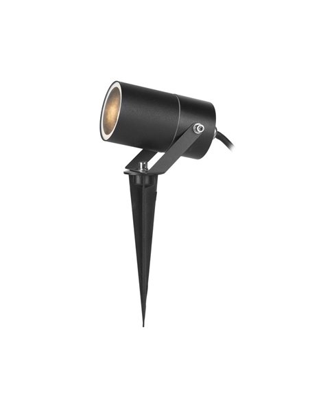 Lámpara estaca de exterior Hit – FORLIGHT – Proyector de aluminio negro, GU10 IP65