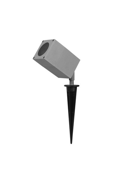 Lámpara de exterior estaca Icaro – FORLIGHT – Proyector de aluminio gris, GU10 IP44, Altura 32 cm