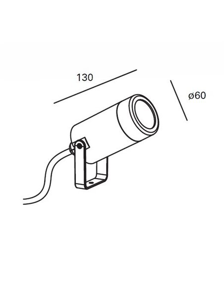 Lámpara estaca de exterior Jumbo – FORLIGHT – Proyector negro, Apto para ambientes salinos, GU10 IP65