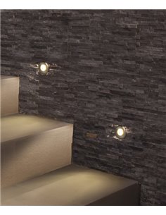 Lámpara empotrable de pared Senya – FORLIGHT – Foco de exterior de aluminio gris, LED 3000K, 2 medidas