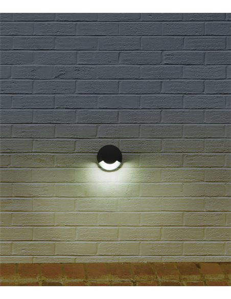 Lámpara empotrable de pared de exterior Sort – FORLIGHT – Apta para ambientes salinos, Aluminio negro, LED 3000K 3,3W IP65
