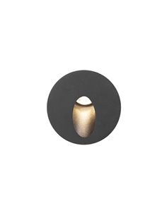 Lámpara de pared de exterior Icon – FORLIGHT – Empotrable de aluminio negro redondo, LED 3000K 228 lm, Diámetro: 8 cm 2