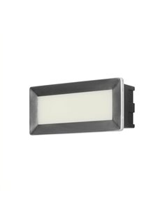 Empotrable de pared de exterior Rect - FORLIGHT – Fabricada en acero inxidable AISI 304, Largo: 20,5 cm, LED 3000K 345 lm