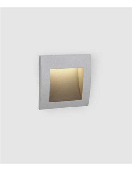 Empotrable de pared de exterior Face – FORLIGHT – Lámpara cuadrada de aluminio gris, LED 3000K o 4000K