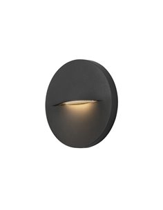 Aplique de pared de exterior Hide – FORLIGHT – Lámpara circular de aluminio antracita, LED 4000K 268 lm, Apto para ambientes sal 2