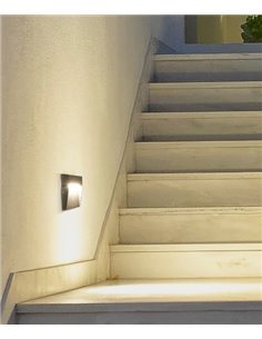 Aplique de pared de exterior Nod – FORLIGHT – Lámpara moderna cuadrada de aluminio, LED 3000K 210 lm, Medidas: 10,5 cm