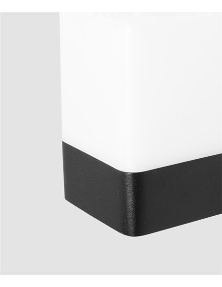 Aplique de pared de exterior Opalo – FORLIGHT – Acabado negro, LED 3000K 9,4W 975 lm