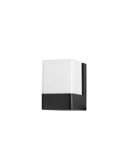 Aplique de pared de exterior Opalo – FORLIGHT – Acabado negro, LED 3000K 9,4W 975 lm
