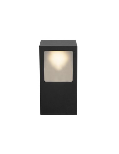 Aplique de pared de exterior Nika – FORLIGHT – Lámpara de acero negra, IP44 E27, Altura: 25 cm