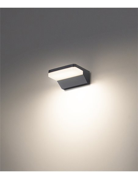 Aplique de pared de exterior Serenate – FORLIGHT – Lámpara negra, LED 3000K 8,5W 1000 lm IP44