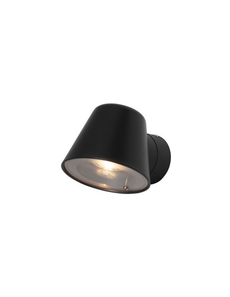 Aplique de pared de exterior Cone – FORLIGHT – Lámpara orientable negra, GU10 IP54, Apto para ambientes salinos
