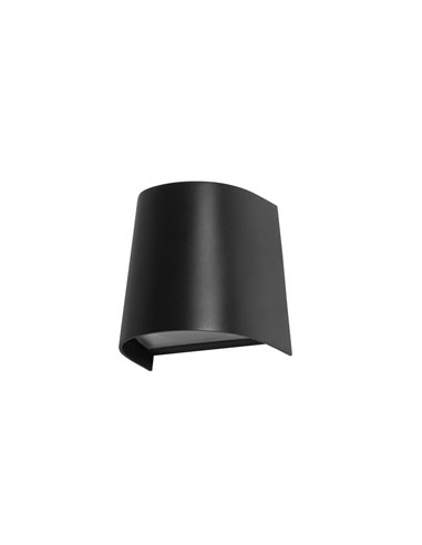 Aplique de pared de exterior Prisma – FORLIGHT – Lámpara moderna negra, Altura: 11 cm, Apto para ambientes salinos
