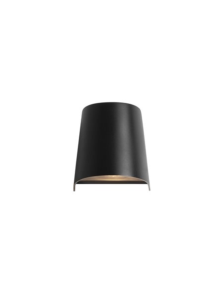 Aplique de pared de exterior Prisma – FORLIGHT – Lámpara moderna negra, Altura: 11 cm, Apto para ambientes salinos