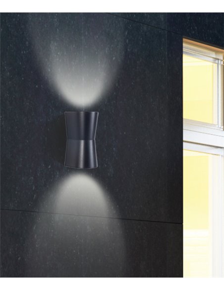 Lámpara de pared de exterior Prisma – FORLIGHT – Aplique con doble emisión de luz, GU10, Apto para ambientes salinos