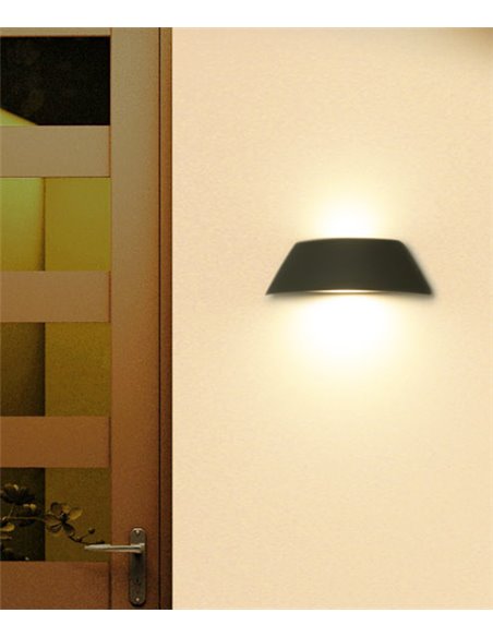Aplique de pared de exterior Courbe – FORLIGHT – Lámpara antracita, LED 3000K 960 lm, Largo: 23,6 cm