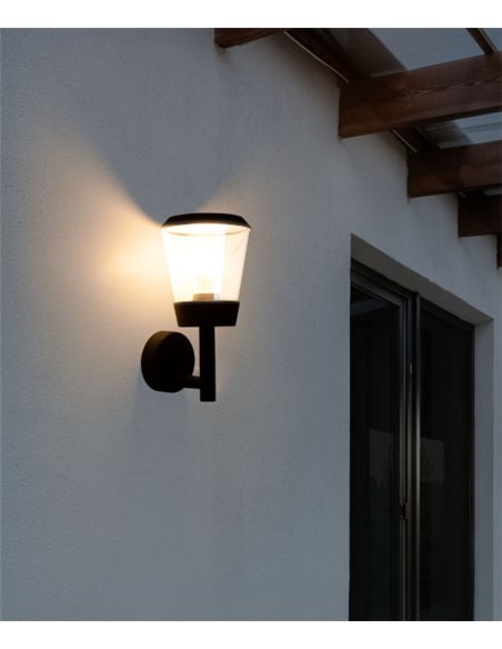 Aplique de pared de exterior Elaine – FORLIGHT – Lámpara antracita, E27 IP54, Apto ambientes salinos