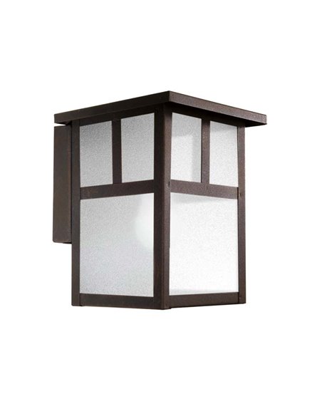 Aplique de pared de exterior Osaka – FORLIGHT – Lámpara de acero vintage en marrón óxido, E27 IP23 