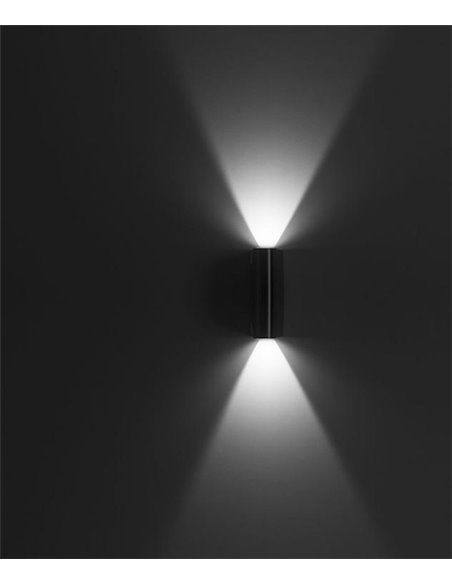 Aplique de pared de exterior Elix – FORLIGHT – Lámpara minimalista de acero inoxidable, LED 3000K 600 lm IP44, Altura: 16 cm