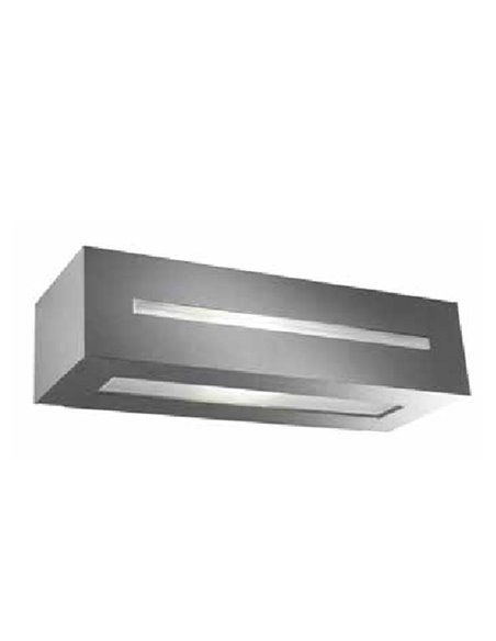 Aplique de pared de exterior Alfil – FORLIGHT – Lámpara de aluminio antracita, E27 IP44, Largo: 28 cm