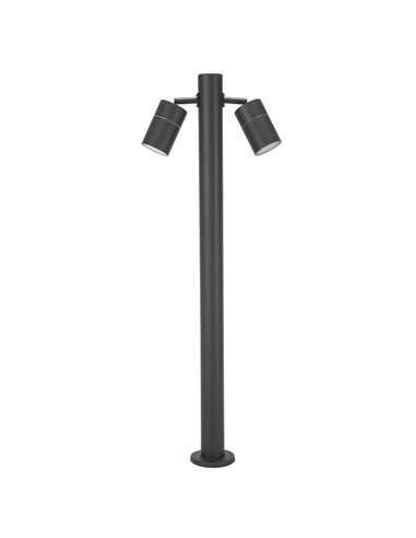 Baliza de exterior Pixa – FORLIGHT – Lámpara de acero inoxidable negra, GU10 IP44, Altura: 81 cm