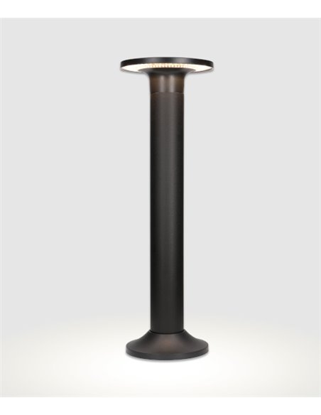 Baliza de exterior Yika – FORLIGHT – Lámpara moderna negra, LED 3000K 7,9W IP44, Altura: 52 cm