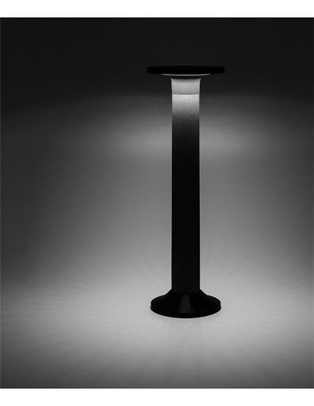 Baliza de exterior Yika – FORLIGHT – Lámpara moderna negra, LED 3000K 7,9W IP44, Altura: 52 cm