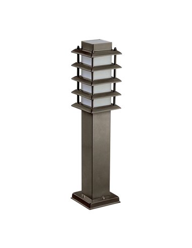 Baliza de exterior Siljan – FORLIGHT – Lámpara vintage marrón óxido, E27 IP55 (Recomendado para exterior), Altura: 45 cm