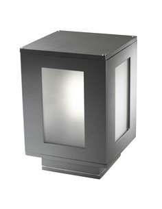 Baliza de exterior Alfil – FORLIGHT – Moderna lámpara de aluminio antracita, E27 IP44, Altura: 22 cm