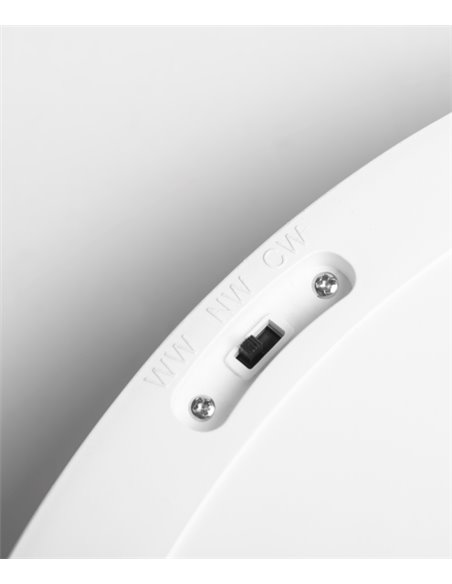 Plafón de exterior Scal – FORLIGHT – Lámpara disponible en 3 medidas, Acabado blanco, LED color luz regulable