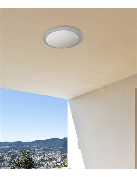 Plafón de techo de exterior Ford – FORLIGHT – Lámpara redonda en 2 colores, Diámetro: 30 cm, Apto para ambientes salinos