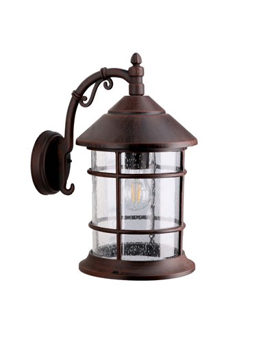 Aplique de pared Siros – FORLIGHT – Lámpara vintage en acabado marrón óxido, E27