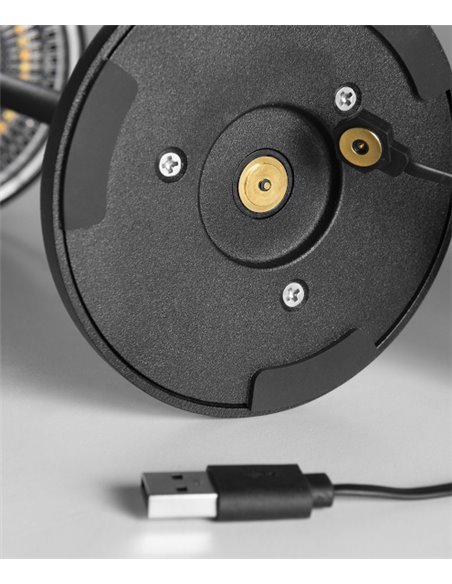 Lámpara portátil de exterior Treta – FORLIGHT – Carga por inducción magnética, LED regulable, USB