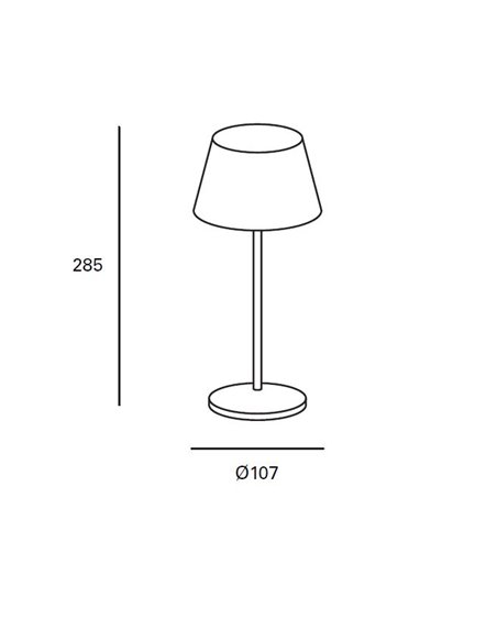 Lámpara portátil de exterior Treta – FORLIGHT – Lámpara táctil con USB, Carga por inducción magnética, LED regulable