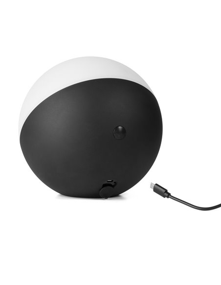 Lámpara portátil de exterior Sphere – FORLIGHT – Lámpara chill out con USB, LED 2700K regulable, Diámetro: 18 cm