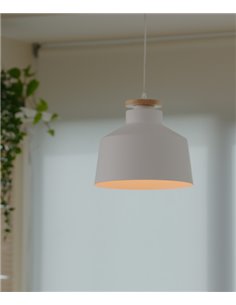 Lámpara colgante Nube – FORLIGHT – Lámpara nórdica de acero y madera, Regulable en altura