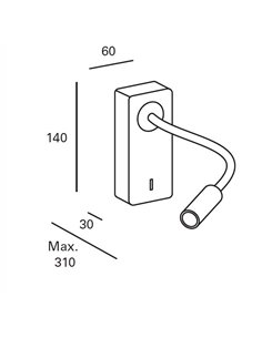 Aplique de pared Mine – FORLIGHT – Lámpara de lectura en 3 colores, flexo orientable LED