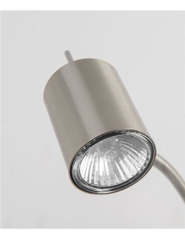 Aplique de pared Bas – FORLIGHT – Lámpara de lectura en níquel satinado, Brazo orientable
