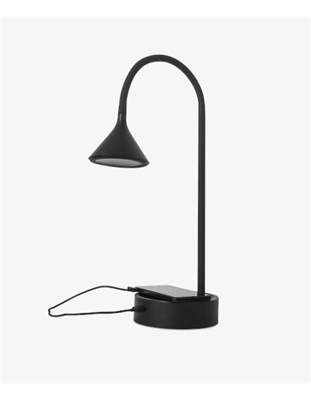 Lámpara de escritorio Ding – FORLIGHT – Lámpara táctil con USB, Cargador móvil, Pantalla orientable
