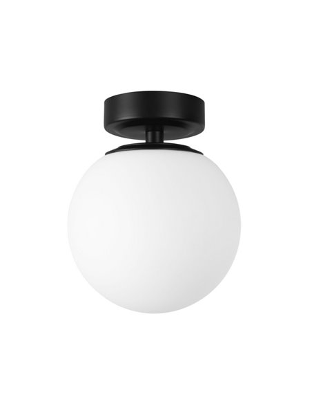 Aplique de pared Giro – FORLIGHT – Lámpara para baño IP44, Pantalla de cristal, Diámetro: 15 cm