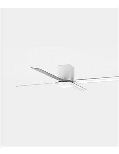 Ventilador de techo sin luz cuatro palas reversibles blanco/arenado Kudari  – FORLIGHT